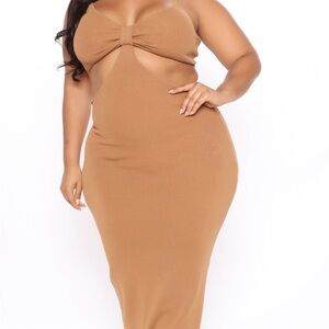 Pure Charm Sweater Maxi Dress - Camel